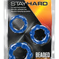 Stay Hard Beaded Cock Rings (3 Sizes - Blue