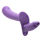 Strap U 28x Rechargeable Silicone 28x Large Double Dildo with Harness and Remote Control - Purple