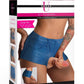 Strap U Booty Shorts Strap-On Harness with Dildo - Blue/Vanilla - Large - 6in