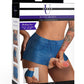 Strap U Booty Shorts Strap-On Harness with Dildo - Blue/Vanilla - Medium - 6in