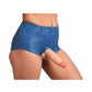 Strap U Booty Shorts Strap-On Harness with Dildo - Blue/Vanilla - Medium - 6in