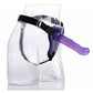 Strap U Comfort Ride Black Strap-On Harness with Purple 7in Dildo