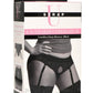 Strap U Laced Seductress Lace Crotchless Panty Harness with Garter Straps - Black - 3XLarge/XXLarge