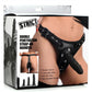 Strict Double Penetration Strap-On Harness with Silicone Dildos - Black - 3 Pack
