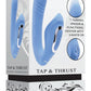 Tap and Thrust Rechargeable Silicone Vibrator with Clitoral Stimulation - Blue
