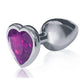 The 9's - The Silver Starter Bejeweled Heart Stainless Steel Plug - Purple/Violet