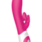 The Kissing Rabbit Rechargeable Silicone Vibrator with Clitoral Suction - Hot Pink/Pink