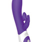 The Kissing Rabbit Rechargeable Silicone Vibrator with Clitoral Suction - Purple