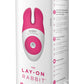 The Lay On Rabbit Rechargeable Silicone Massager - Hot Pink/Pink