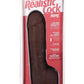The Realistic Cock with Balls Ultraskyn Hung with Removable Vac-U-Lock Suction Cup - Chocolate - 12in