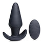Thump-It Rechargeable Silicone Thumping Anal Plug with Remote Control - Black - Large