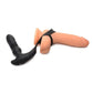 Thunder Plugs Rechargeable 10x Thrusting Silicone Vibrator with Cock and Ball Strap