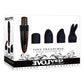 Tiny Treasures Silicone Rechargeable Vibrator with Multiple Attachments - Black