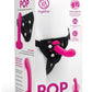 Together Toys Pop Silicone Dildo 5.5in and Harness - Black/Pink - Set