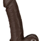 Vac-U-Lock Realistic Dildo - Brown/Chocolate - 8in