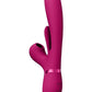 Vive Ena Rechargeable Silicone Triple Motor Thrusting G-Spot with Flapper and Air Wave Clit Stimulation Vibrator - Pink