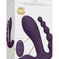 Vive Kata Rechargeable Silicone Pulse Wave and Vibrating Double Penetration Vibrator - Purple