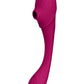 Vive Mirai Rechargeable Silicone Dual Motor Double Ended Bendable Pulse and Air Wave Vibrator - Pink