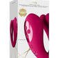 Vive Yoko Rechargeable Silicone Tripe Motor Dual Prongs with Clitoral Pulse Wave Vibrator - Pink