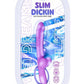 Wet Dreams Slim Dickin Rechargeable Silicone Vibrator with Balls - Lavender/Purple