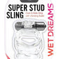 Wet Dreams Vibrating Super Stud Sling Silicone Cock Ring Waterproof - Clear